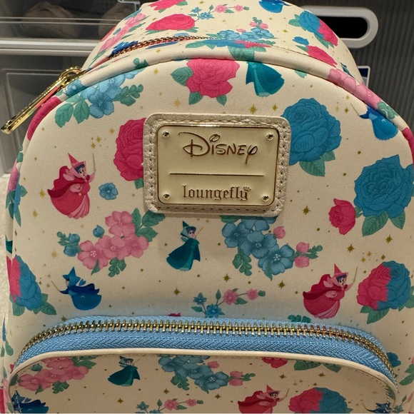 Disney Sleeping Beauty Loungefly Fairy Godmothers Mini Backpack - Picture 2 of 9